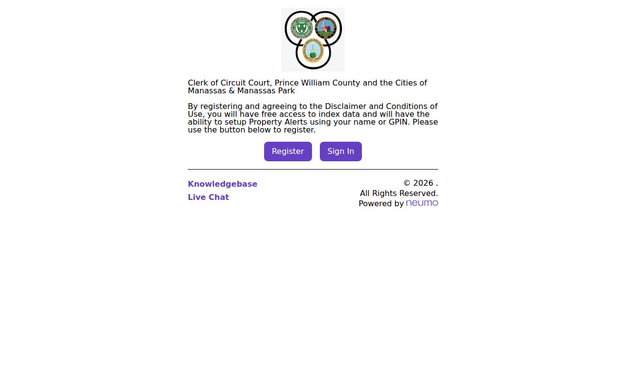 Prince William County resident directory PublicSearch land records portal